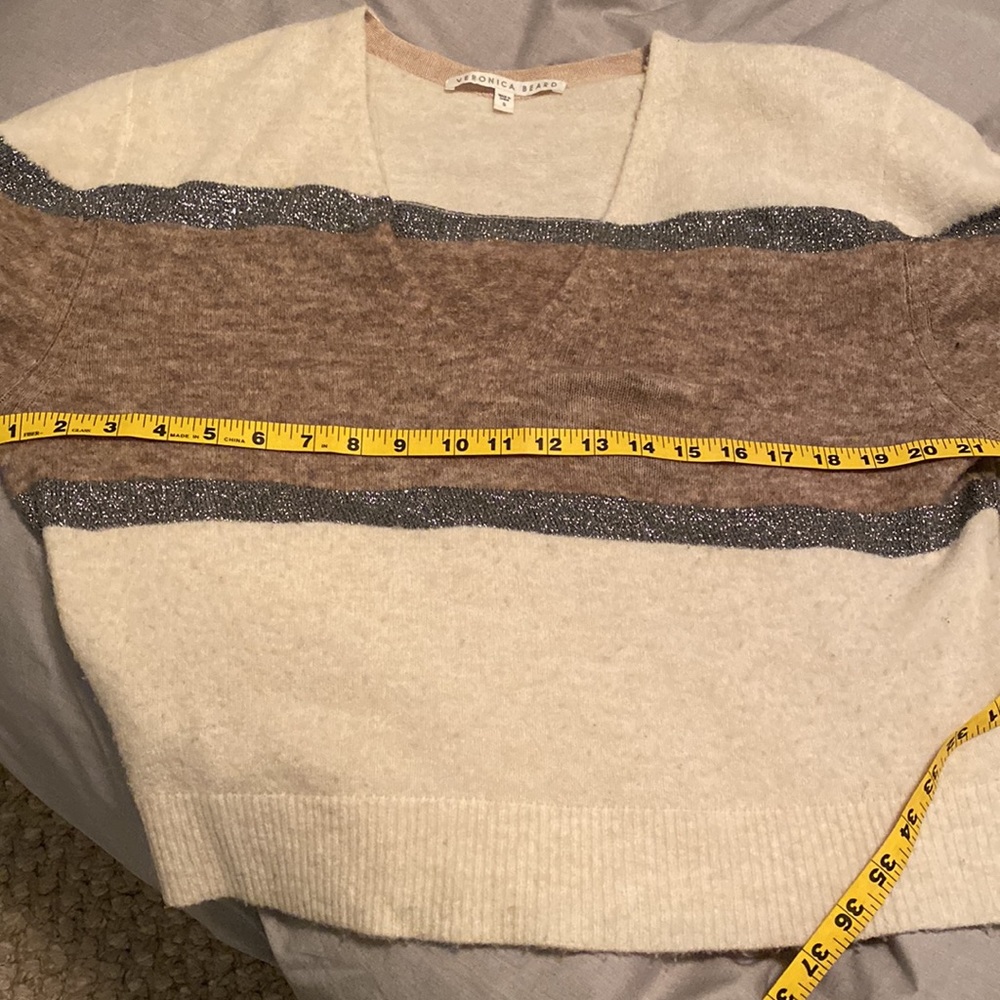 Veronica Beard Miley Colorblock Metallic Pullover Sweater - Picture 8 of 11